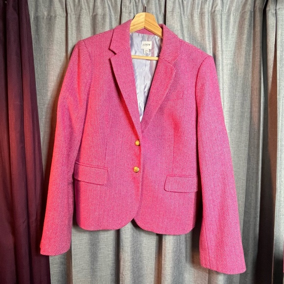 J. Crew Fuchsia Herringbone Blazer - Picture 5 of 6